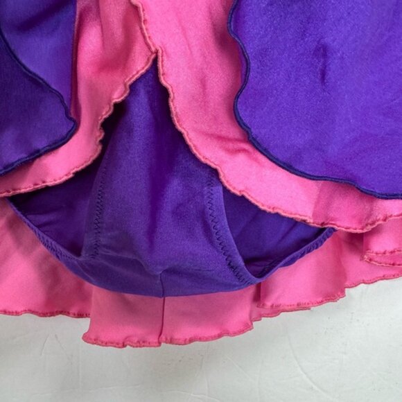 Figure Skating Boutique Double Georgette Skirt Stretch Purple Pink Ice Sports S - Picture 4 of 11